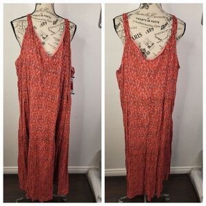 Joie Tea Rose Maxi Dress 2XL Layered Multi V Neck Cottagecore Bohemian NEW